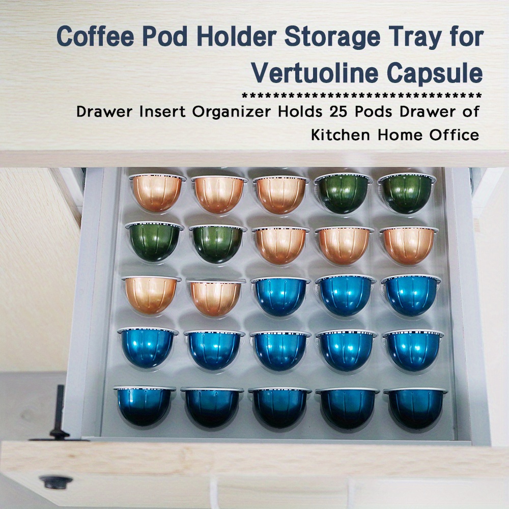 Tiroir de rangement pour porte-café phare pour porte-capsule Nespresso  Vertuo Plateau de tiroir pour organisateur avec étagères en maille pour