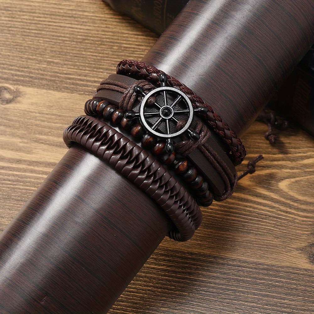 original bracelet gift for men ethnic jewelry with fashion leather rope handwoven details 1