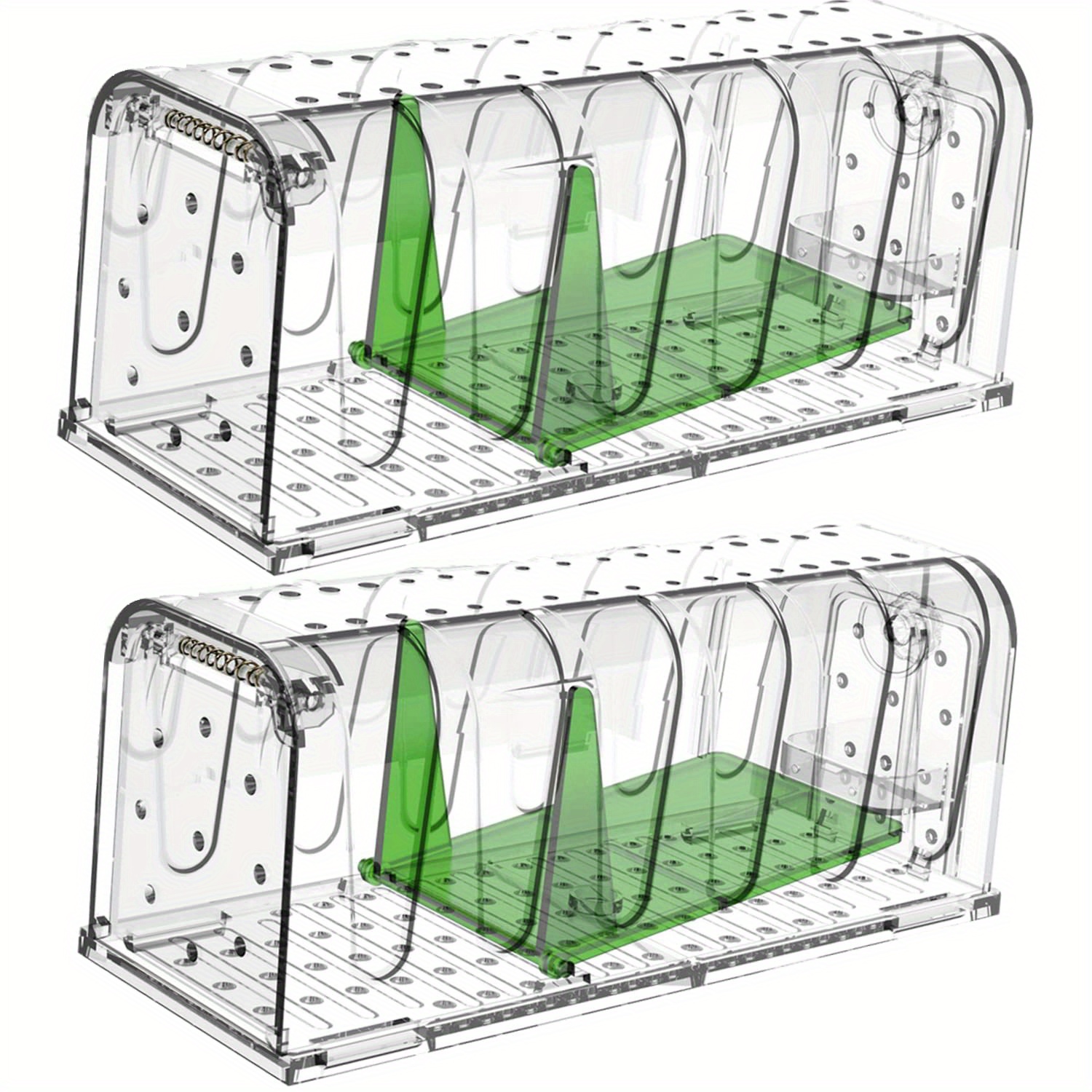 Humane Mouse Trap Set Of 2 Catch And Release Mouse Traps That Work Best  Indoor/outdoor Mousetrap Catcher Non Killer Small Mole Capture Cage