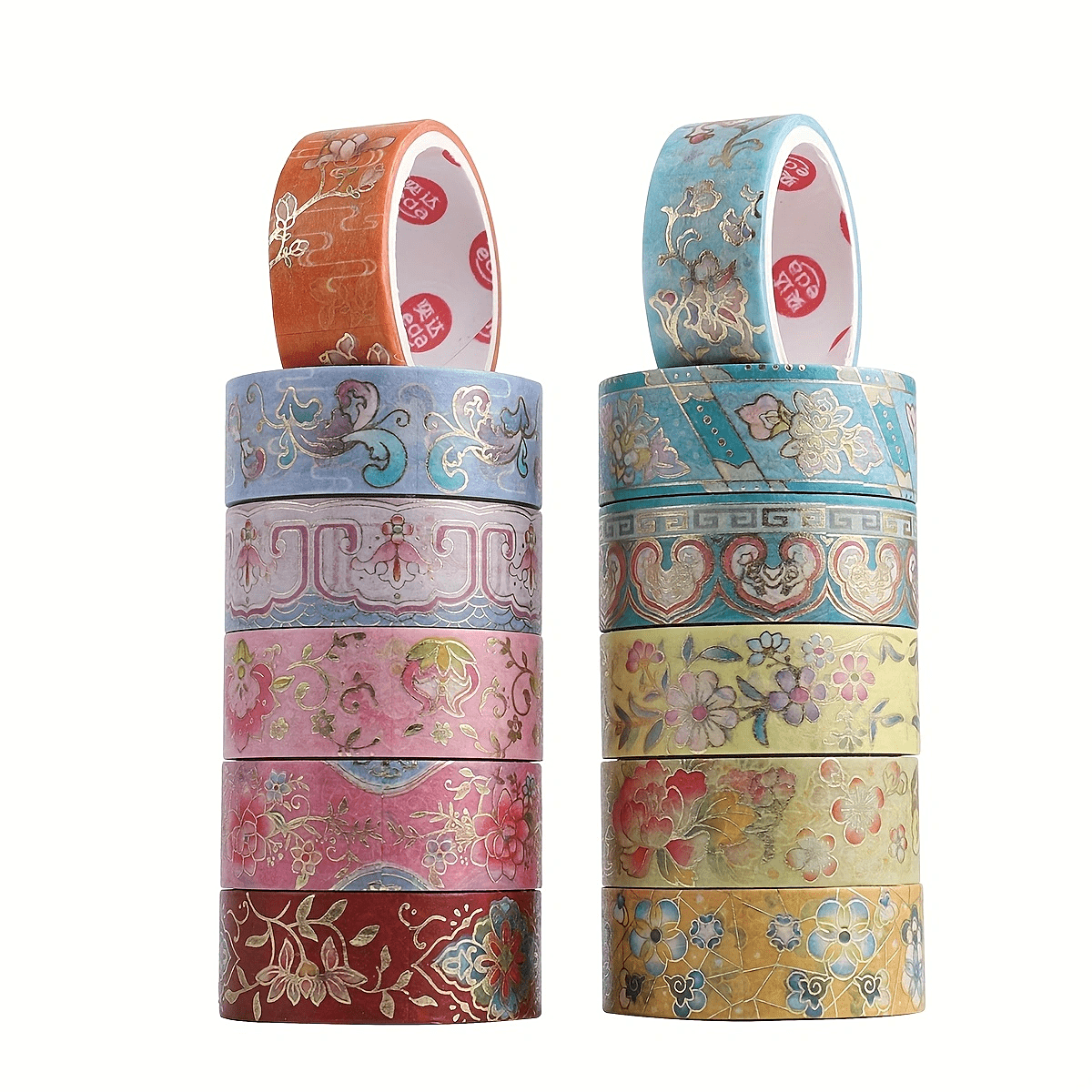 6-Piece Flower Plant Gold Foil Washi Tape Set - Add a Touch of Elegance to  Your Crafts!
