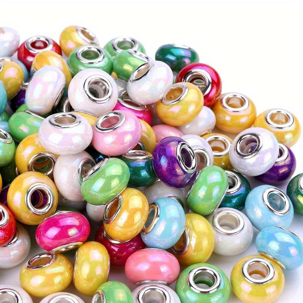 Assorted Craft Beads Large Hole Lampwork Spacer Beads - Temu