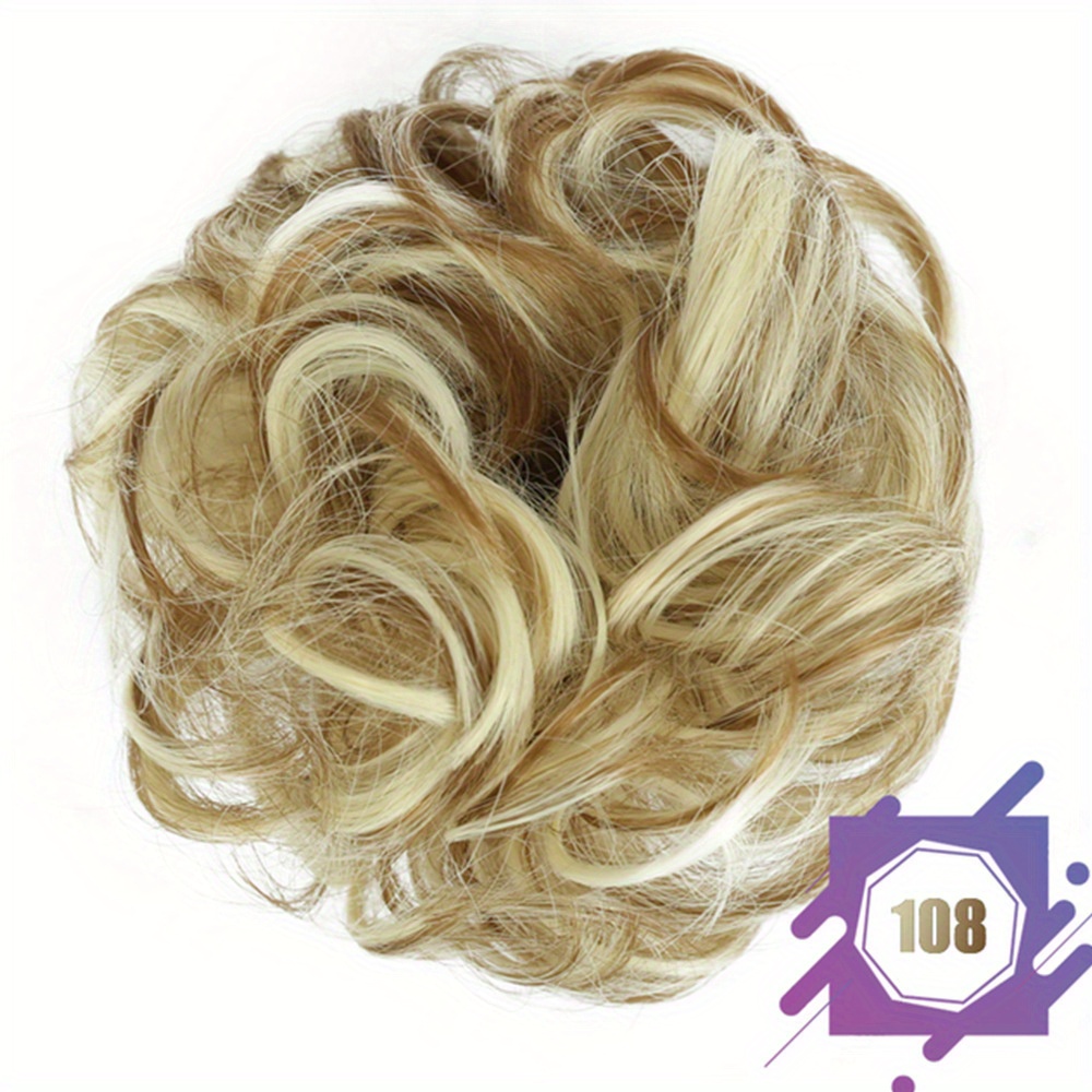 Messy Hair Chignons Synthetic Hair Extensions Wavy Donut Scrunchy