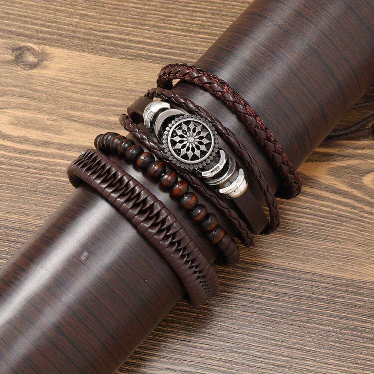 original bracelet gift for men ethnic jewelry with fashion leather rope handwoven details 6