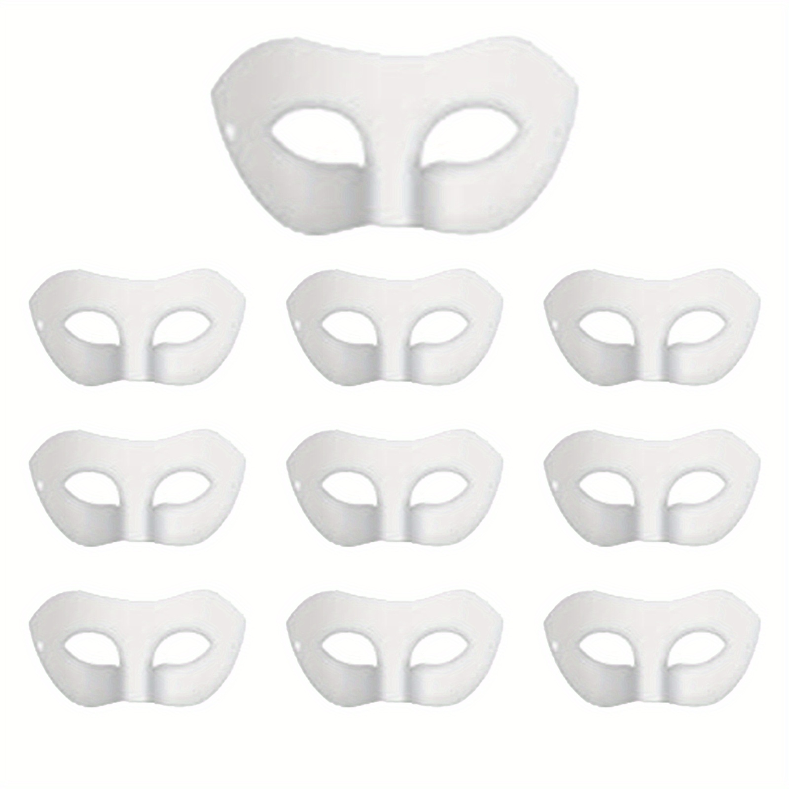 5pcs Masque De Chat, Masque En Papier, Masques Vierges À Peindre Et  Ensemble De Pigments, Masque De Demi-visage De Masquerade En Papier Blanc  Non