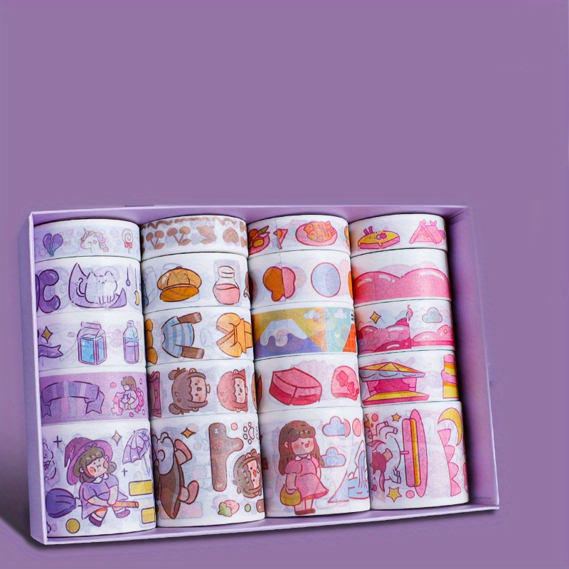 JM Juego de 12 rollos de cinta de la serie Fanhua, cinta adhesiva  decorativa, cinta para álbumes de recortes, cinta adhesiva estética de  lámina dorada, utilizada para bricolaje, artes y manualidades, decoración
