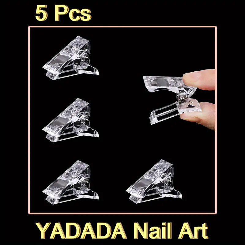 5 Pcs Nail Tip Clips, Polygel Nail Forms Nail Extension Gel Quick Building  Nail Tips, Nail Clamps For False Nail Tips, Manicure Nail Art Tools !