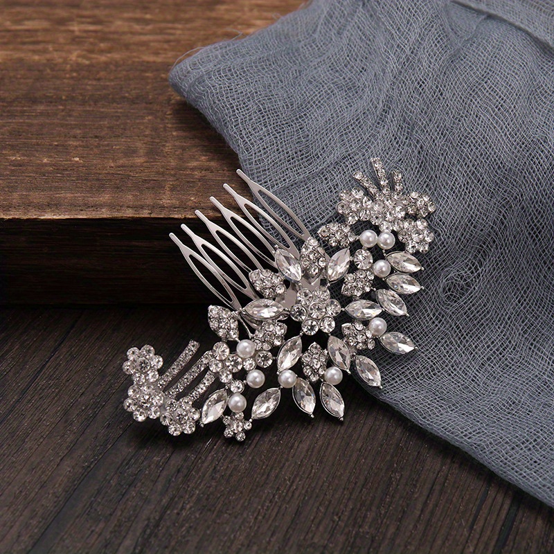 Rhinestone Hair Comb Headdress Rhinestone Bridal Alloy Temu Australia