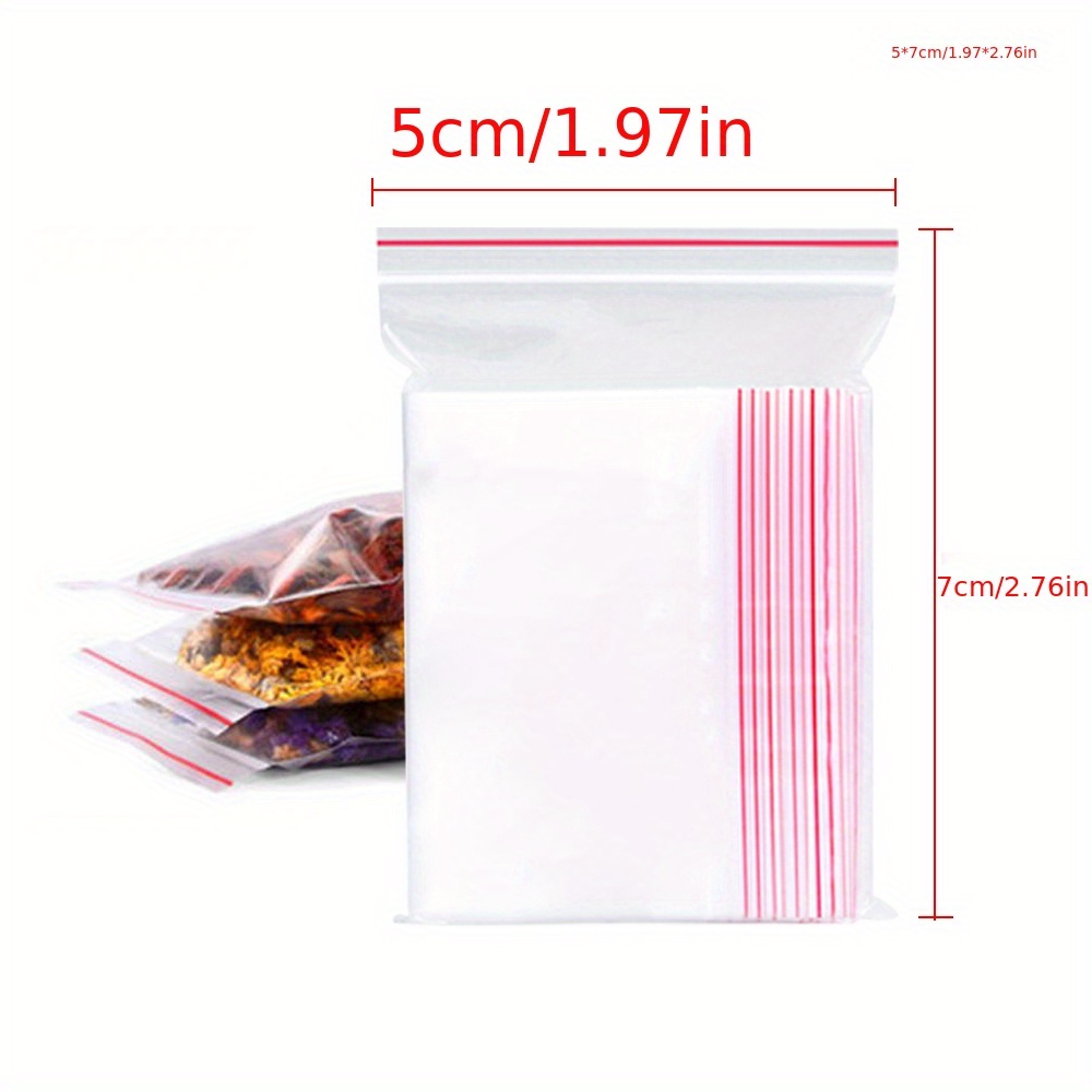 100pcs 5x7cm Sealing Bags Zipper Poly Bags Clear Resealable Transparent  Storage Bags Dispenser Bag