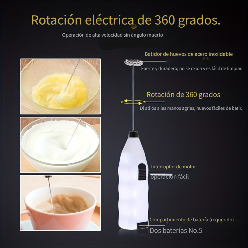 Espumador Eléctrico De Leche Y Huevo, Batidor De Mano. - Temu