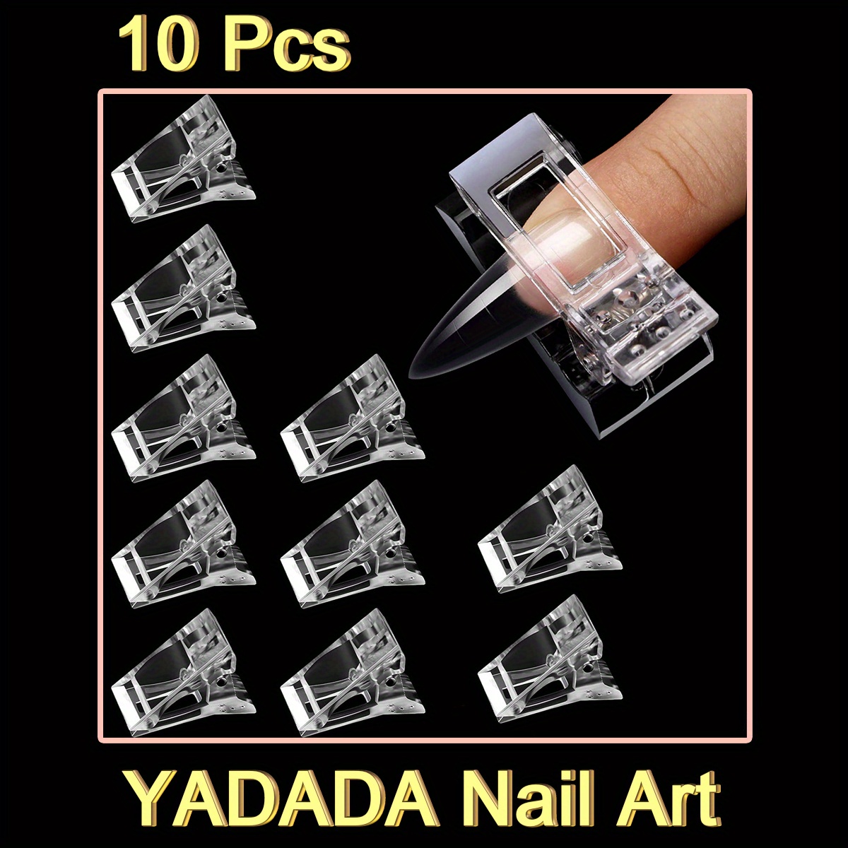 Dockapa Nail Tips Clip for Quick Building Polygel Nail Forms Nail Clips for Polygel Finger Nail Extension UV LED Builder Clamps Manicure Nail Art Tool 1Pcs (