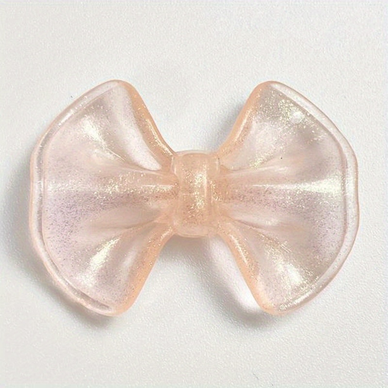 10pcs Luminous Fine Flashing Dumpling Leather Bow Beads for DIY