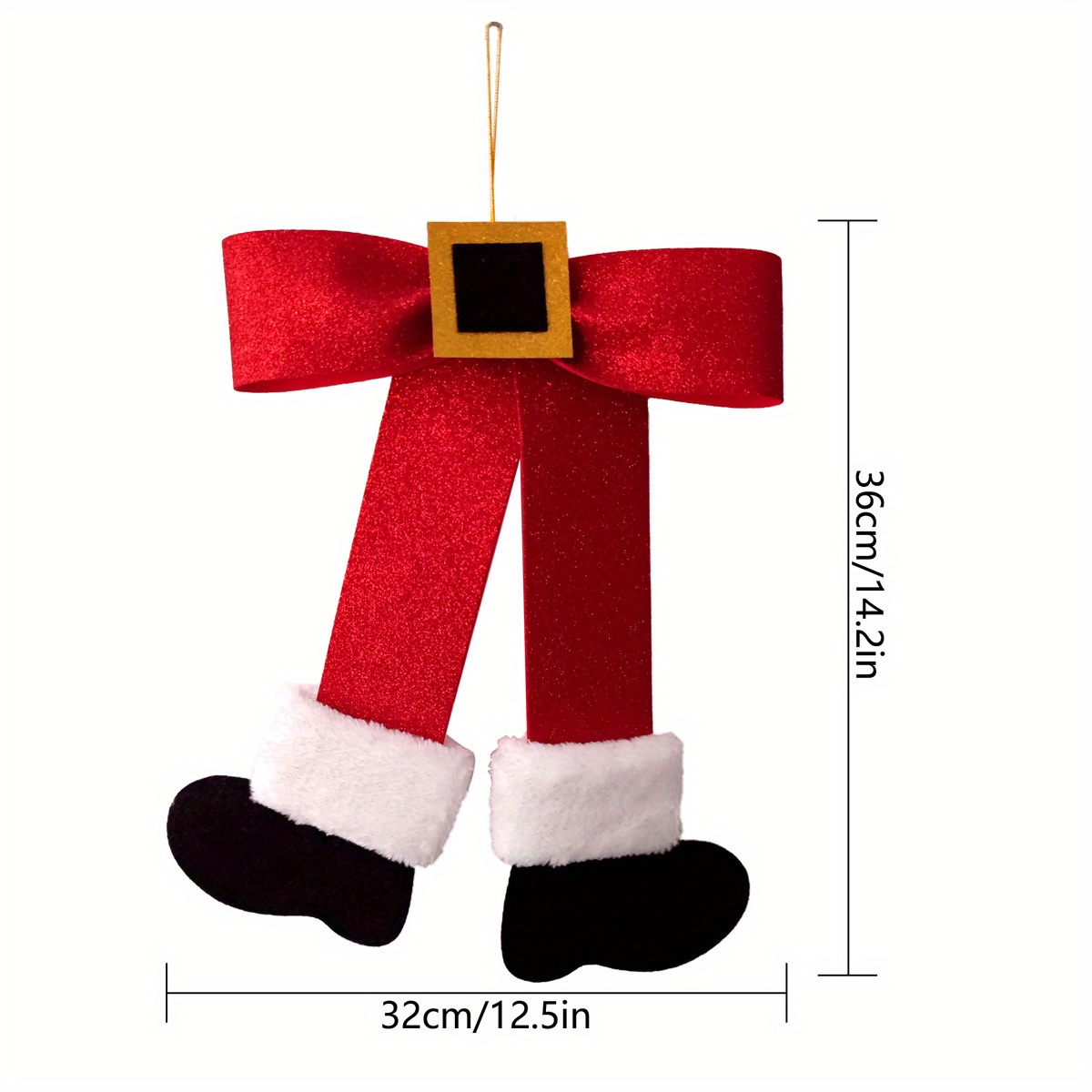 1pc, Festive Santa Claus Bow Christmas Ornament - Perfect For Christmas Trees, Home, Office, And Window Decor