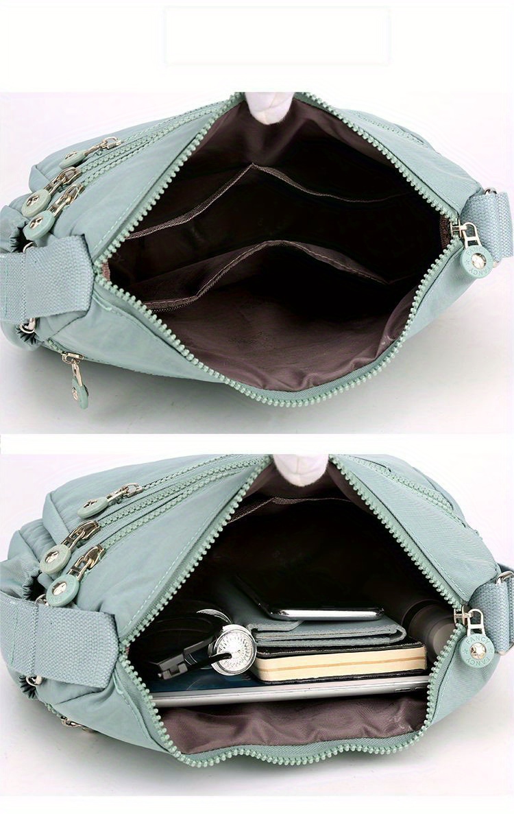 Minimalist Hobo Shoulder Bag Solid Color Zipper Crossbody Temu