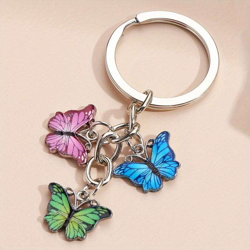Gradient Butterfly Keychain Pendant for DIY Accessories