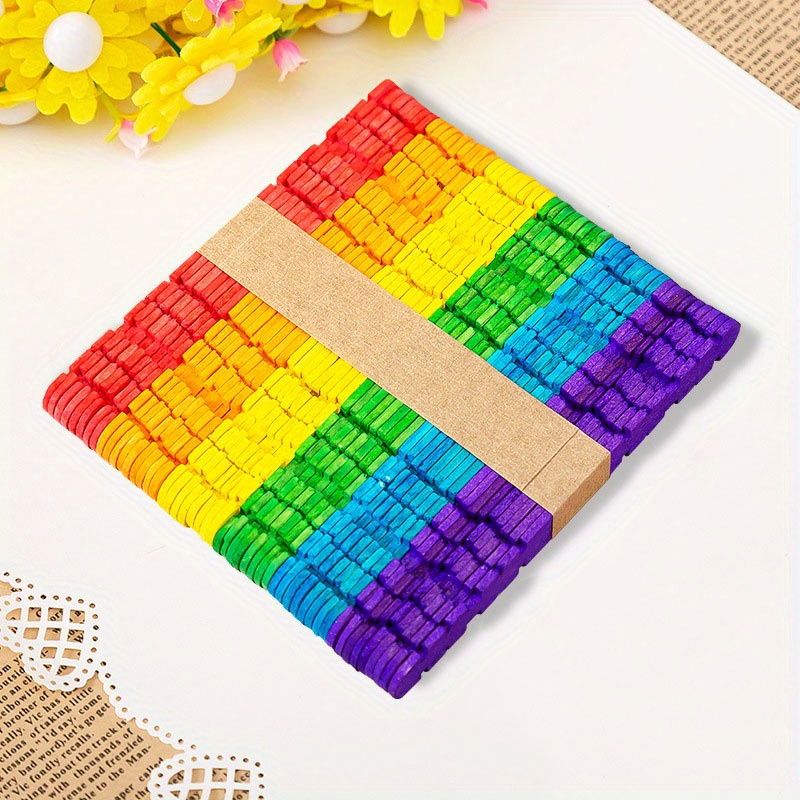 Colorful Sawtooth Wood Craft Sticks Colored Popsicle Sticks 4 5 Inch  Colored Craft Sticks Rainbow Popsicle Sticks Wooden Sticks For Crafts  Colored Craft Sticks Craft Popsicle Sticks - Toys & Games - Temu