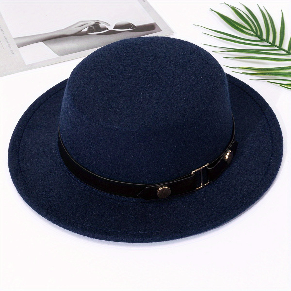 Wide brim cheap round top hat