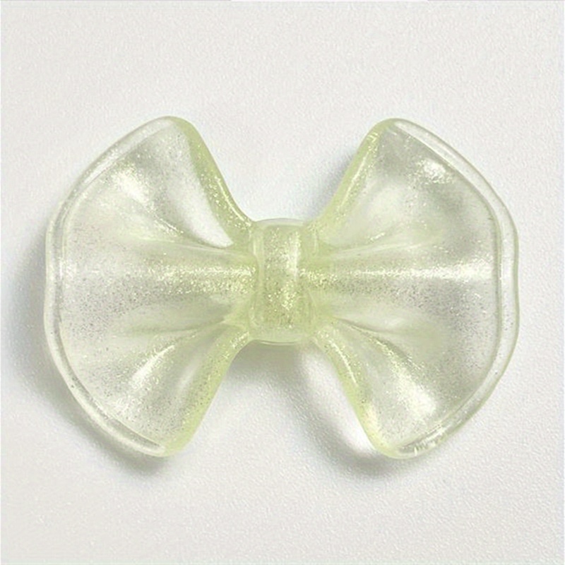 10pcs Luminous Fine Flashing Dumpling Leather Bow Beads for DIY