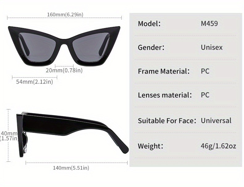 Fashion Pc Cat Eye Full Frame Men's Sunglasses