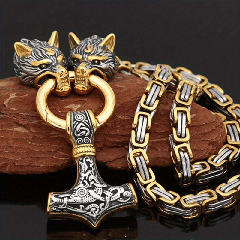 Viking Pendentif Marteau Double Tête De Mouton En Acier - Temu Belgium