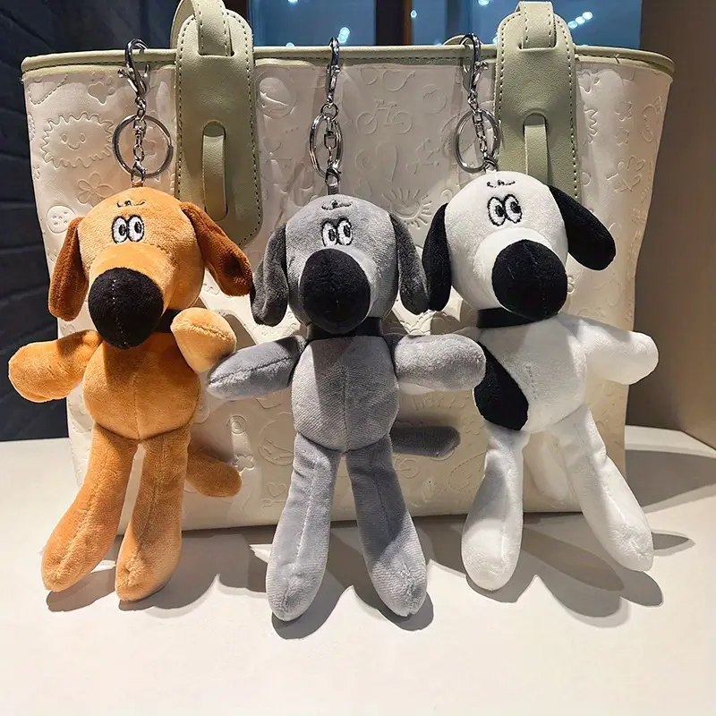 Temu Plush Proboscis Dog Doll Ornament, Backpack Plush Toy Grab Machine-Doll, Pendant, Small Keychain, Cute Little Animal Plush, Christmas Gifts