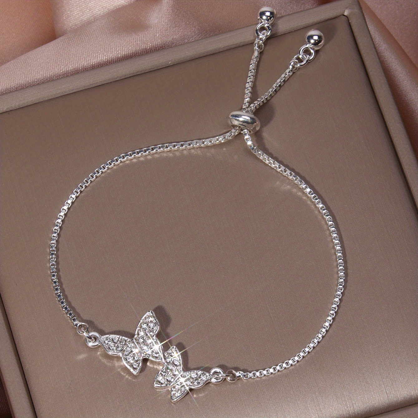 Sterling Silver Double Butterfly Bracelet