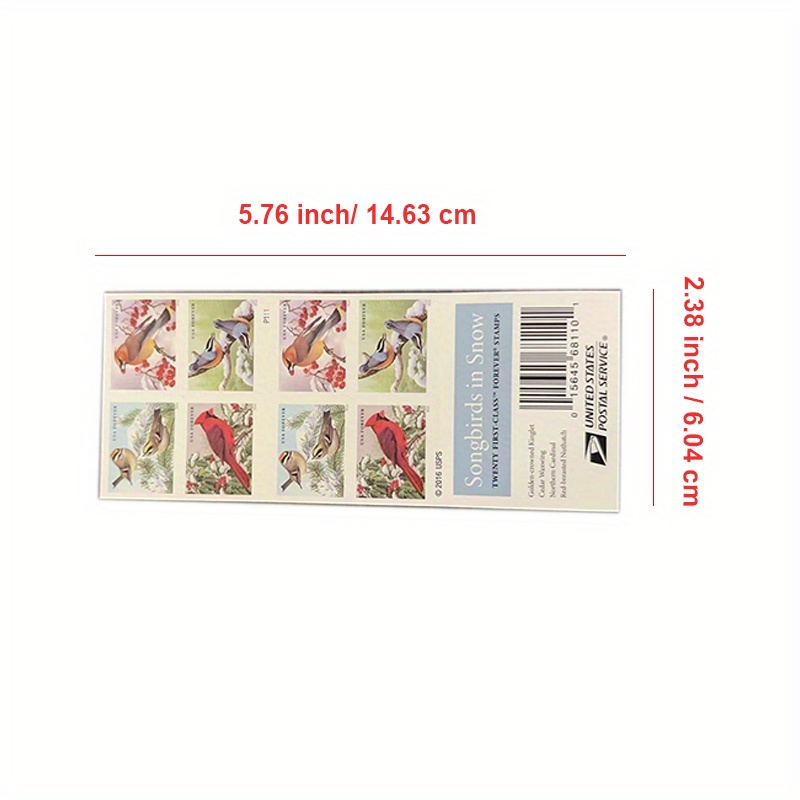 Songbirds In Snow Forever First Class Postage Stamps 3 Books Book Of 20