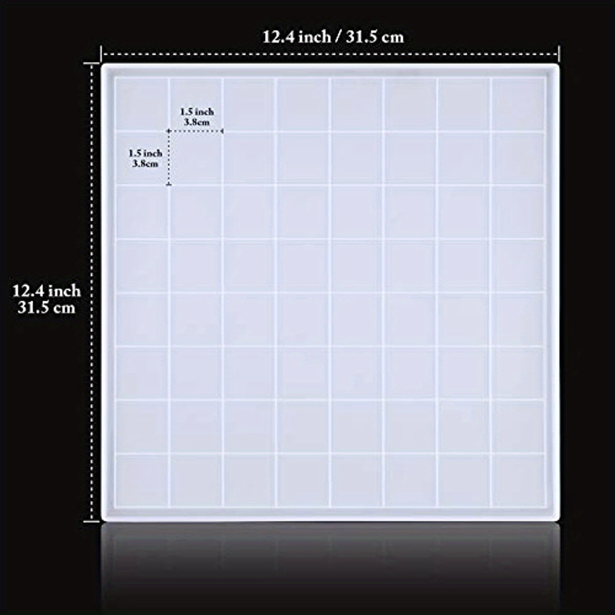 Chess Mold Resin Casting 12.4"x12.4" Board Soft Silicone Diy Craft Making Kit Epoxy Resin Plaster Glossy Tray Holder Home Decoration Restaurant Office Decoration Jewelry Agate Coaste