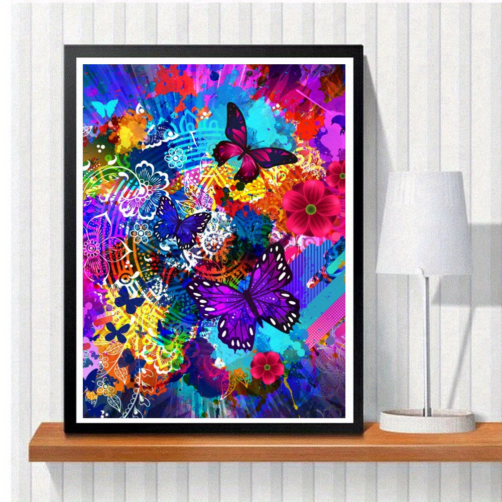 Beautiful Butterfly Diamond Painting Stitch 5D DIY Full Drill Colorful  Flower Diamond Embroidery Rhinestone Picture Home
