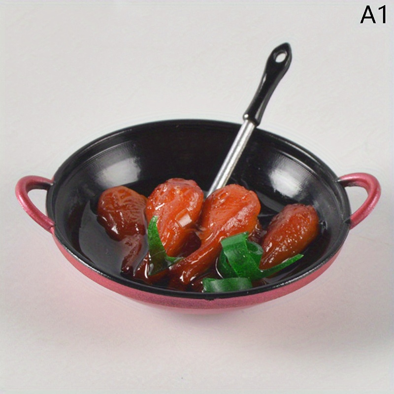 Cooking Frying Pan MINIATURE 1:12 Scale Model Set of Metal DOLLS