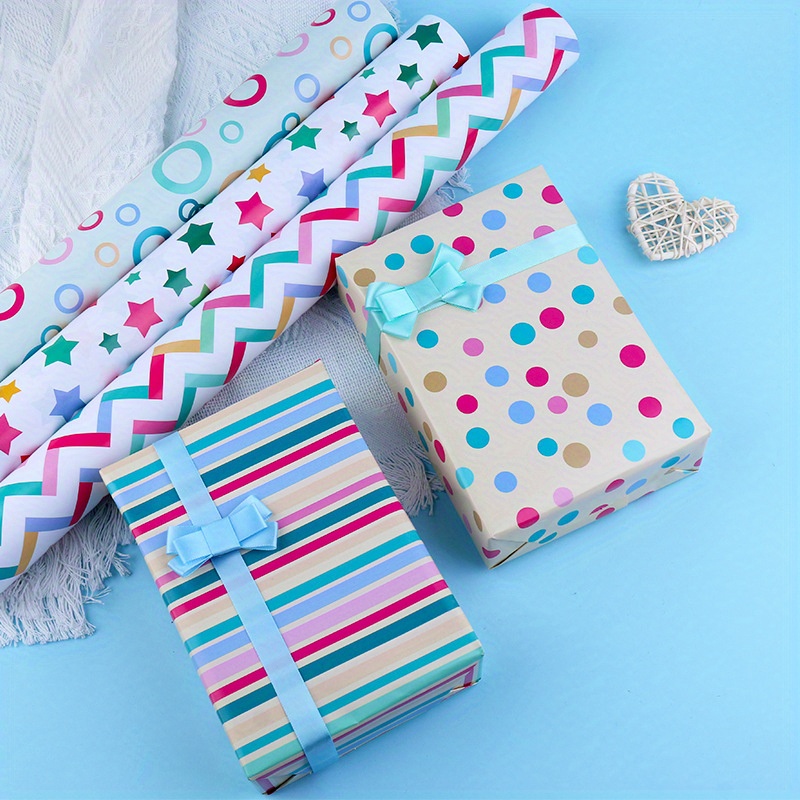 6pcs Set Nouveau Papier D'emballage De Cadeau D'anniversaire - Temu Canada