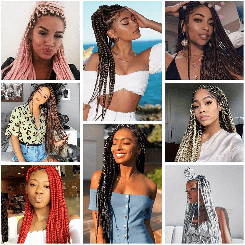 16/20/22/26/30/42/48 Inch Braiding Hair Long Jumbo Braid Hair Synthetic Box  Braids Extension Yaki Texture Kanekalon Hair