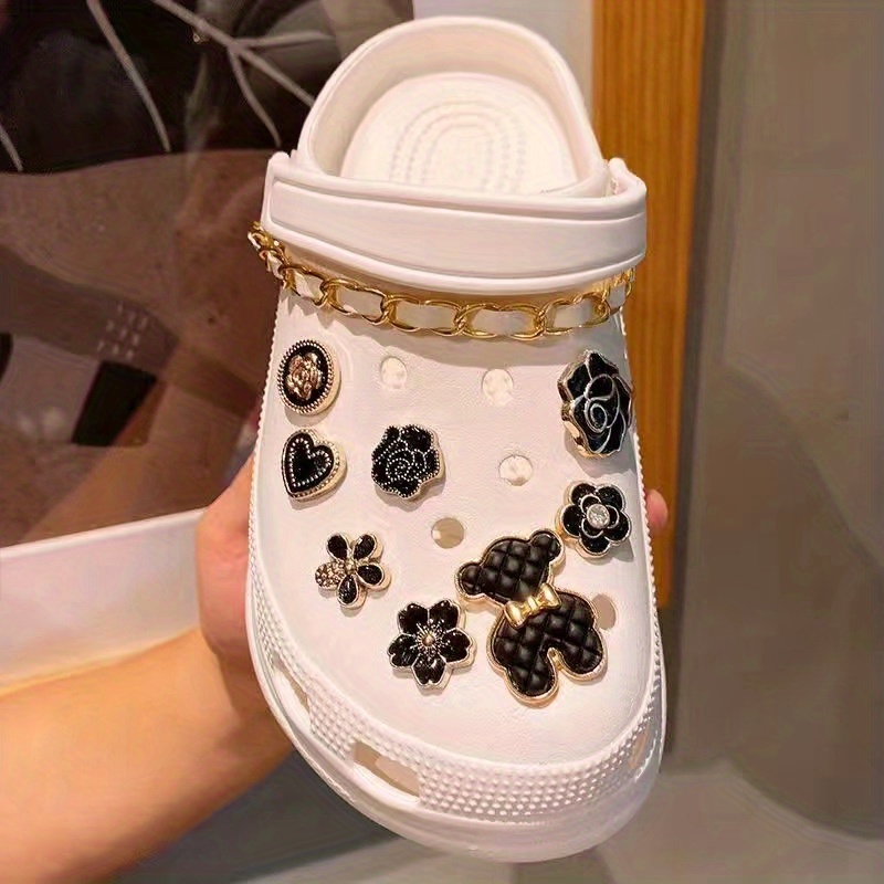 16 Uds. De zapatos en blanco y negro/accesorios Crocs/dijes para crocs/regalo  de decoración Crocs para niña/regalo del Día de la madre -  México