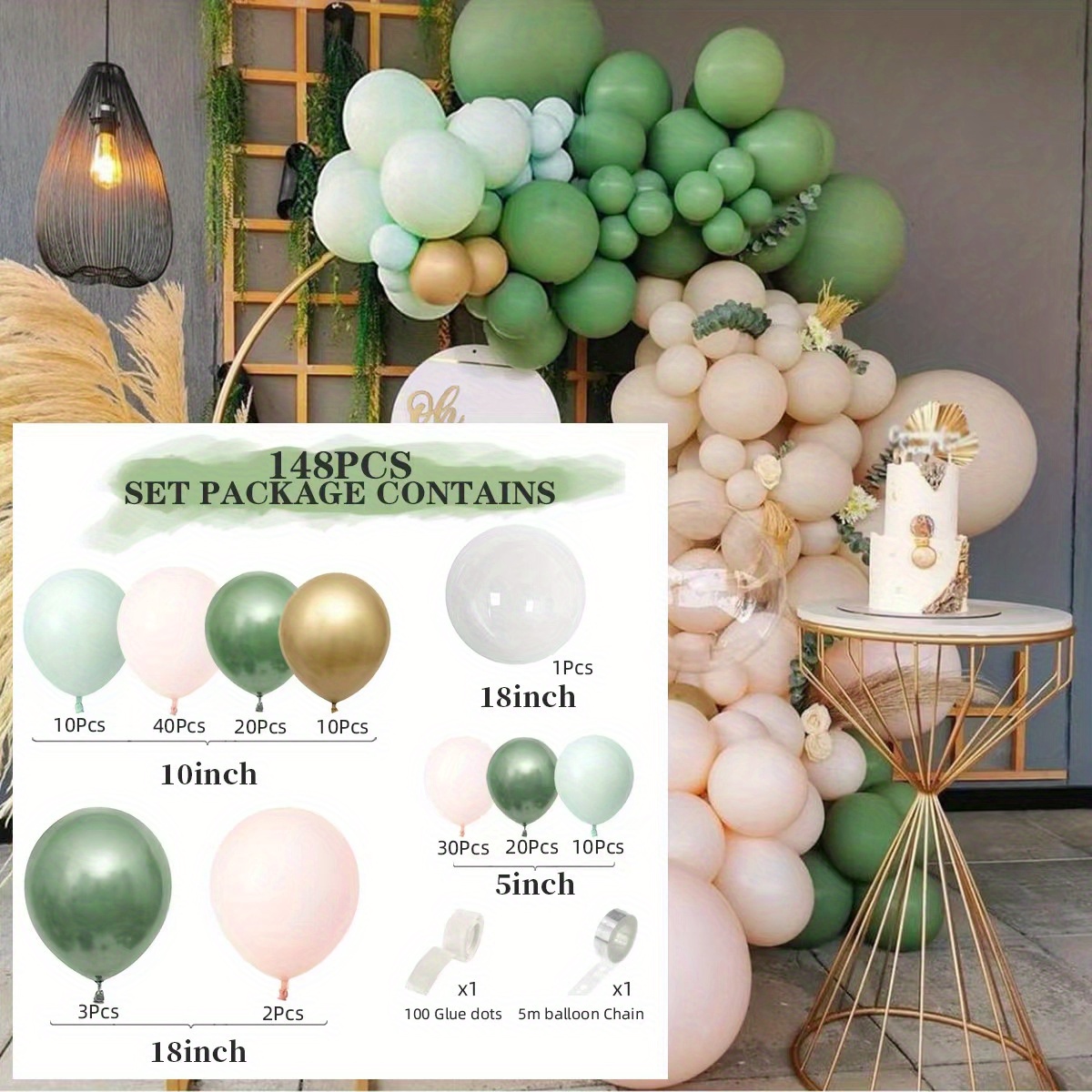 Nuovo Palloncino Verde Retrò, Set Palloncini Verde Oliva, Decorazione Festa  Compleanno, Non Perdere Fantastiche Offerte