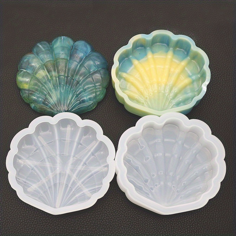 TEMU 1set Resin Seashell Storage Box With Lid Silicone Mold, Silicone Resin Molds Jewelry Storage Box Molds, Seashell Epoxy Molds For Resin Crafts Diy Seashell Jewelry Ornament Storage Box