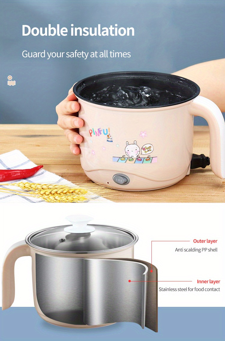 1pc multi functional frying boiling small electric cooker electric cooker dormitory electric cooker the same type of household small rice cooker mini cooking pot details 3