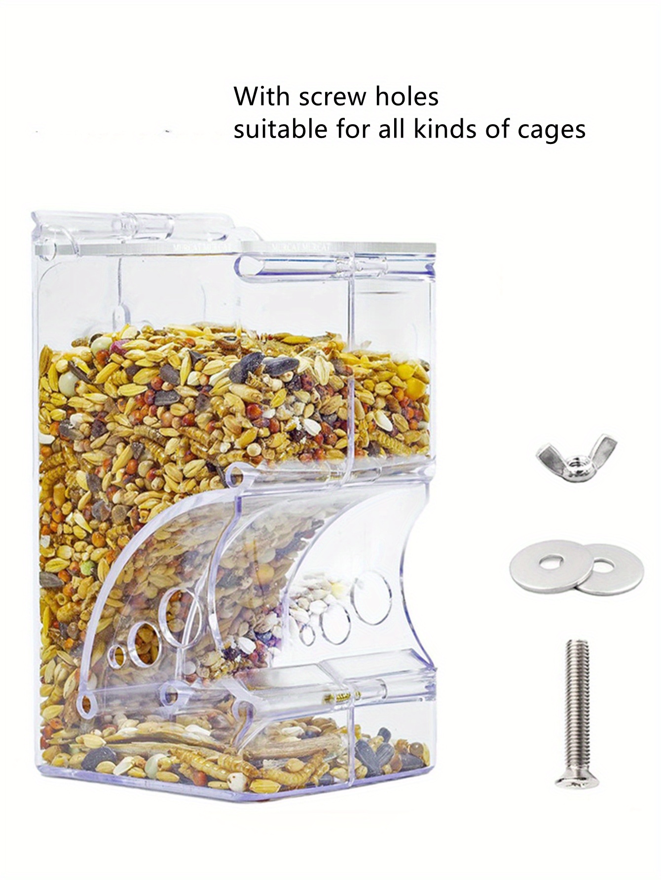 Transparent Automatic Hamster Food Dispenser With Large Capacity - Temu