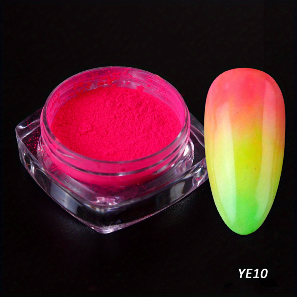 Neon Pigment Powder For Nail Paint Decoration Fluorescent Yellow Green  Purple Ombre Dust Shinny Paillettes LEYE01 13/YS From Blueberry14, $28.79