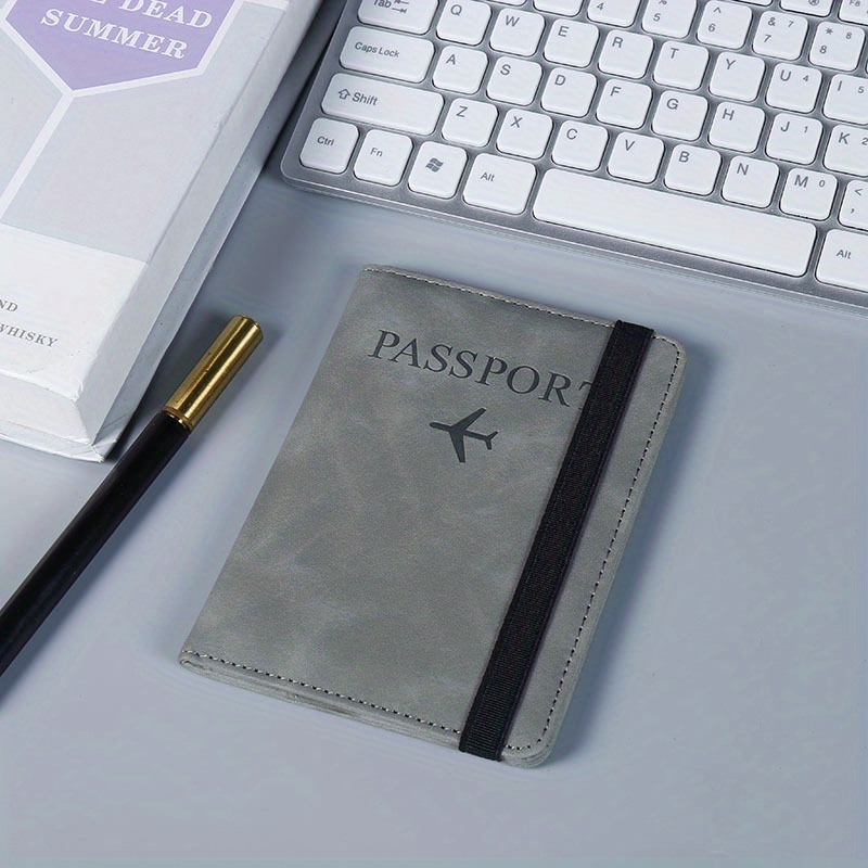 Image of Anti-theft Brush Elastic Band Passport Holder Passport Protective Cover Portable Passport Protective Cover Passport Ticket Storage Bag