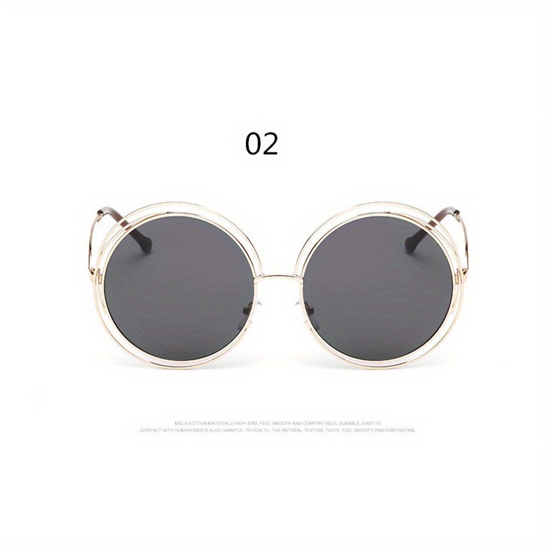 oversized round hollow for women men   designer metal glasses for summer beach party fashion glasses details 6