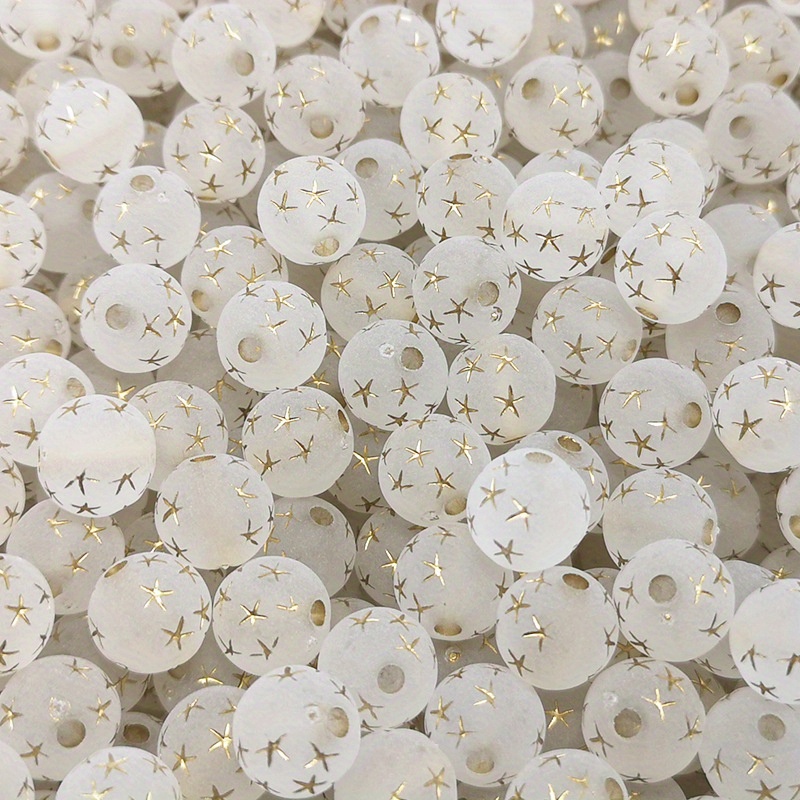 Glass Beads Frosted Loose Beads Transparent Round Beads For - Temu