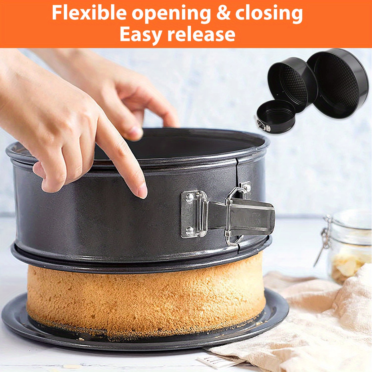 isheTao Cake Pan Set for Baking, Non-Stick Springform Pans Set  of 4 (4, 7, 9 10inches), Round Cake Pans,Cheesecake Pan, Leak-Proof Cake  Pans with Removable Bottom: Home & Kitchen