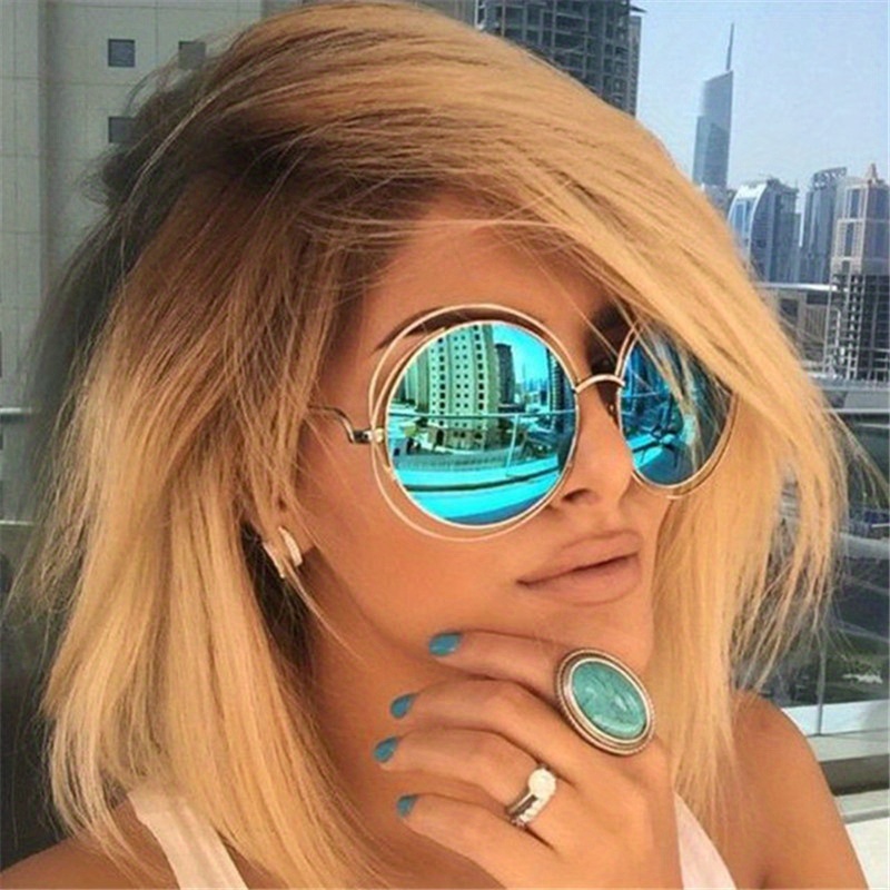 Metal Sunglasses Round Fashion Shades Women Korean Style Beach