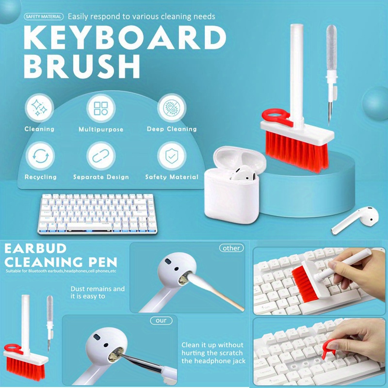 5 IN 1 PC Keyboard Cleaner Laptop Bluetooth Earphone Dust Cleaning Brush  Tools