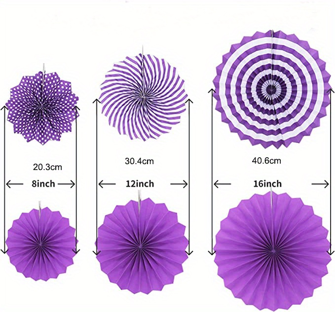 Hanging Purple Paper Fans Decoration Wedding Birthday Party - Temu