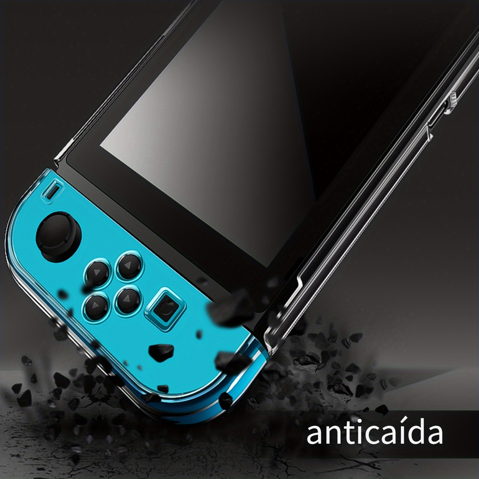 Funda Switch para Nintendo Switch acoplable con protector de pantalla,  funda protectora transparente para Nintendo Switch y JoyCon controlador con  un