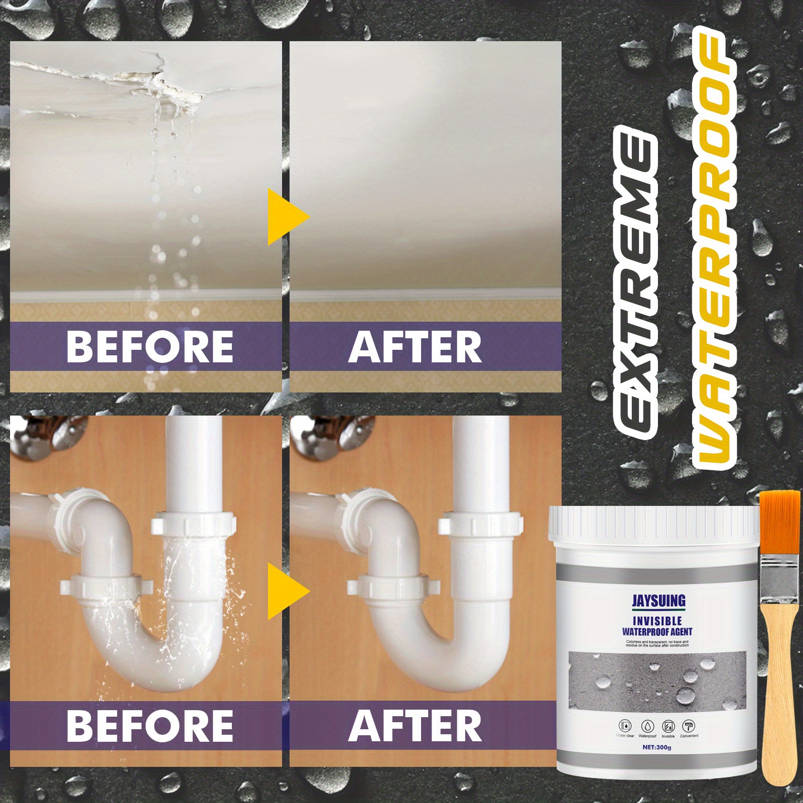 Stop Water Leaks Instantly Waterproof Sealant For Kitchen, Toilet