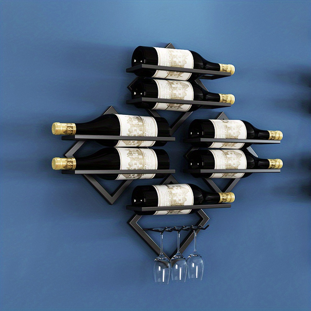 Wall Mounted Wine Bottle Rack Inverted Drain Glass Rack Temu
