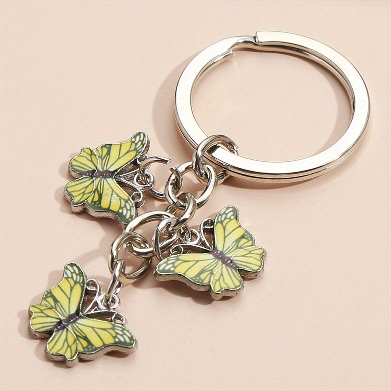 Gradient Butterfly Keychain Pendant for DIY Accessories