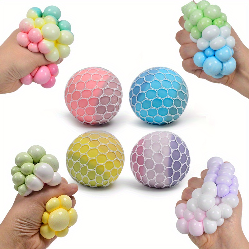  6 Pack Squishy Stress Balls Fidget Toys,Stress Relief Toy for  Adults, Squeeze Ball, Pop Fidget Ball, Mesh Ball, Color Change Ball, Help  to Relax, Decompress and Focus, 2.4 inches : Toys