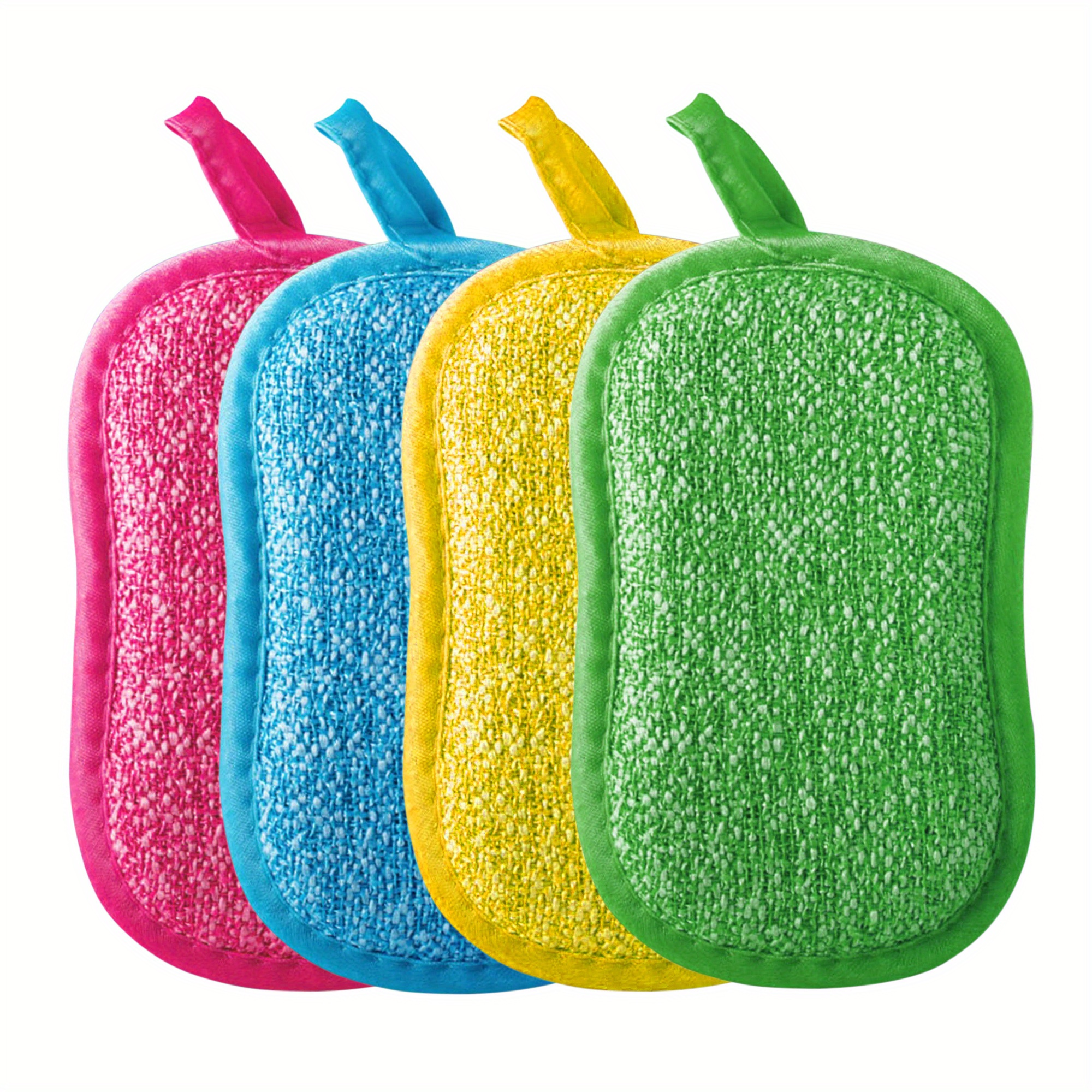 Set Of 8 Washable Dishwashing Sponge Kitchen Antibacterial Microfiber  Reusable